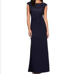 12P-Alex Evenings Navy Gown Size 12P- worn once